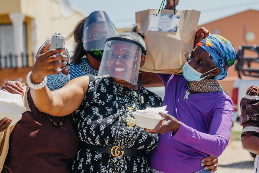 Celebrations at local community soup kitchen Kwadwesi